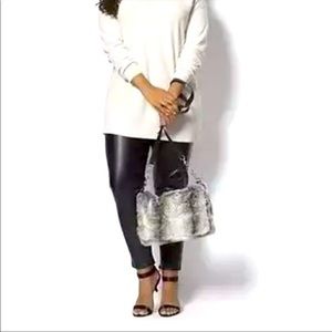 Sondra Roberts Squared Fur Muff Messenger Bag